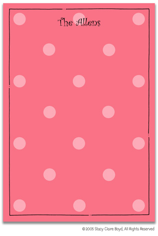 Stationery by Stacy Claire Boyd - Definitely Dotty - Geranium (Padded Stationery)