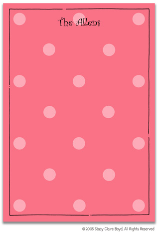 Stacy Claire Boyd Stationery - Definitely Dotty - Geranium (Padded Stationery)