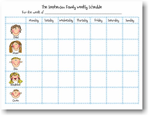 Starfish Art - Notepads (Family Weekly Schedule Notepads)