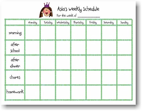 Starfish Art - Pads (Single Weekly Schedule Pad)