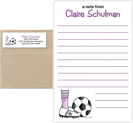 Camp Notepad & Label Sets by Sugar Cookie (Soccer Purple) Camp Notepad & Label Sets by Sugar Cookie (Soccer Purple)