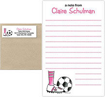 Camp Notepad & Label Sets by Sugar Cookie (Soccer Pink)