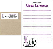 Camp Notepad & Label Sets by Sugar Cookie (Soccer Purple)
