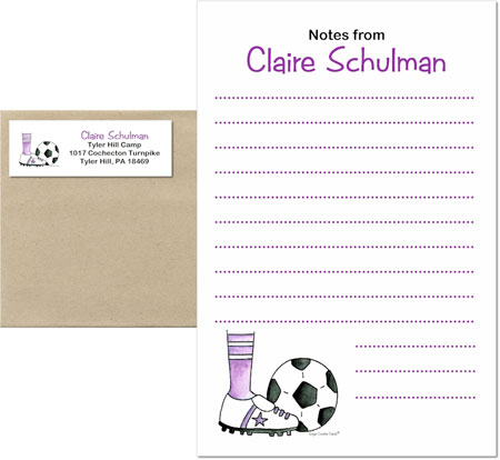 Camp Notepad & Label Sets by Sugar Cookie (Soccer Girl)