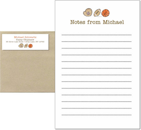 Camp Notepad & Label Sets by Sugar Cookie (Sports Balls)