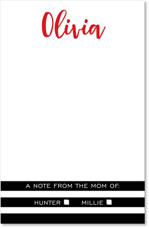 Mom Note Pads by iDesign - Black and White Stripes