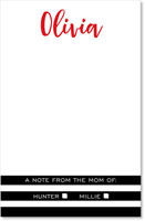 Mom Note Pads by iDesign - Black and White Stripes