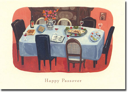 Indelible Ink Passover Card - The Seder Table #2 Indelible Ink Passover Card - The Seder Table #2