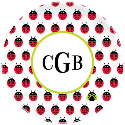 Boatman Geller - Personalized Melamine Plates (Ladybug Repeat)