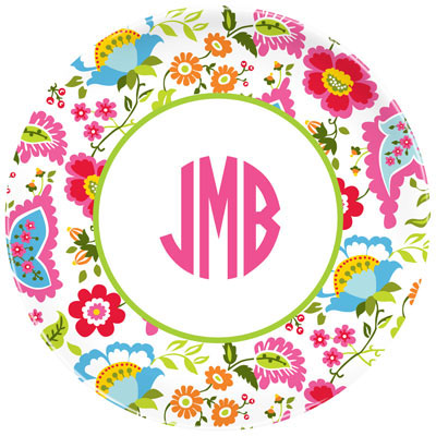 Boatman Geller - Personalized Melamine Plates (Floral Bright)