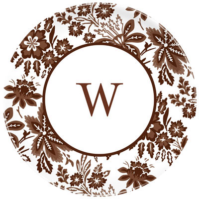 Boatman Geller - Personalized Melamine Plates (Classic Floral Brown) Boatman Geller - Personalized Melamine Plates (Classic Floral Brown)
