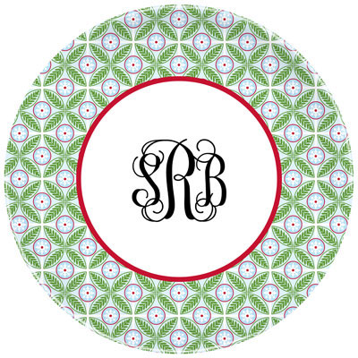 Boatman Geller - Personalized Melamine Plates (Tile Red And Green)