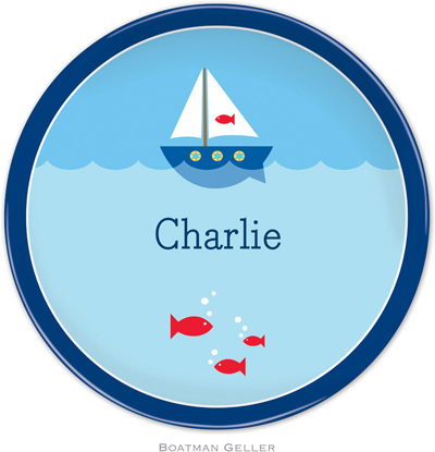 Boatman Geller - Personalized Melamine Plates (Sailboat)