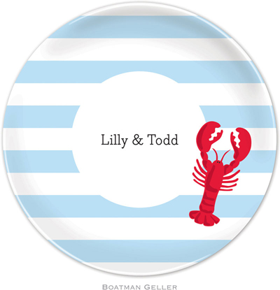 Boatman Geller - Personalized Melamine Plates (Stripe Lobster)