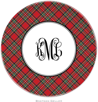 Boatman Geller - Personalized Melamine Plates (Plaid Red)