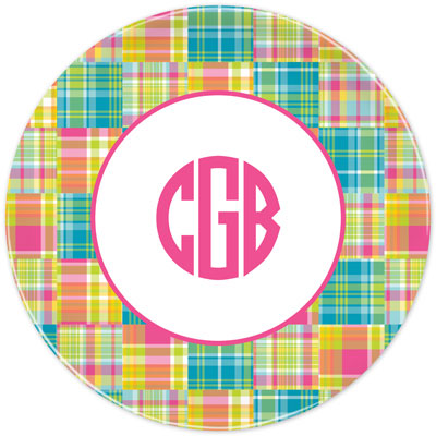 Boatman Geller - Personalized Melamine Plates (Madras Patch Bright) Boatman Geller - Personalized Melamine Plates (Madras Patch Bright)
