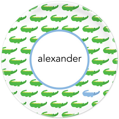 Boatman Geller - Personalized Melamine Plates (Alligator Repeat Blue) Boatman Geller - Personalized Melamine Plates (Alligator Repeat Blue)