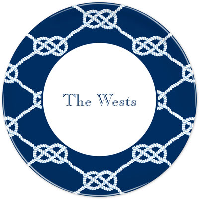 Boatman Geller - Personalized Melamine Plates (Nautical Knot Navy) Boatman Geller - Personalized Melamine Plates (Nautical Knot Navy)
