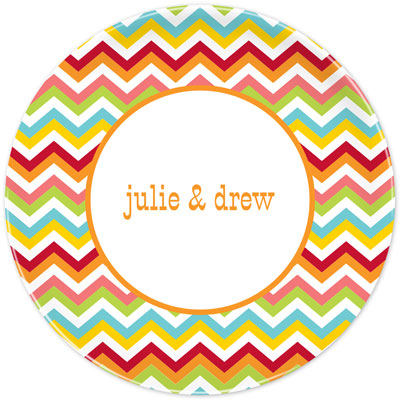 Boatman Geller - Personalized Melamine Plates (Chevron Bright)