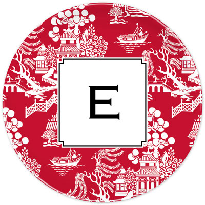 Boatman Geller - Personalized Melamine Plates (Chinoiserie Red) Boatman Geller - Personalized Melamine Plates (Chinoiserie Red)