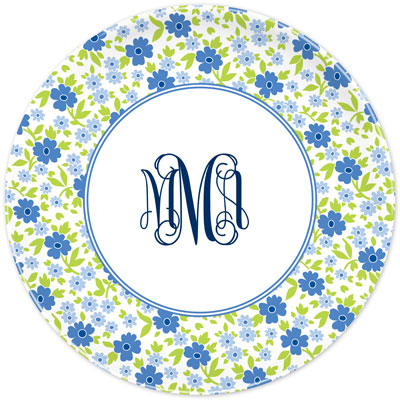 Boatman Geller - Personalized Melamine Plates (Emma Floral Periwinkle)