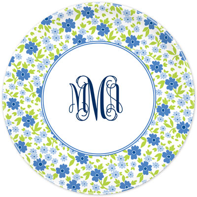 Boatman Geller - Personalized Melamine Plates (Emma Floral Periwinkle) Boatman Geller - Personalized Melamine Plates (Emma Floral Periwinkle)