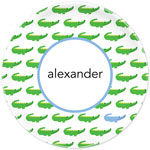 Boatman Geller - Personalized Melamine Plates (Alligator Repeat Blue)