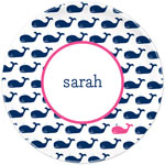 Boatman Geller - Personalized Melamine Plates (Whale Repeat Navy)