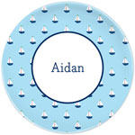 Boatman Geller - Personalized Melamine Plates (Little Sailboat)