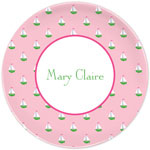 Boatman Geller - Personalized Melamine Plates (Little Sailboat Pink)