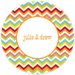 Boatman Geller - Personalized Melamine Plates (Chevron Bright)