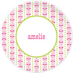 Boatman Geller - Personalized Melamine Plates (Bright Vine Pink and Green)