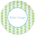 Boatman Geller - Personalized Melamine Plates (Bright Vine Green and Blue)