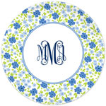 Boatman Geller - Personalized Melamine Plates (Emma Floral Periwinkle)