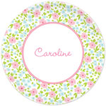Boatman Geller - Personalized Melamine Plates (Emma Floral Pink)