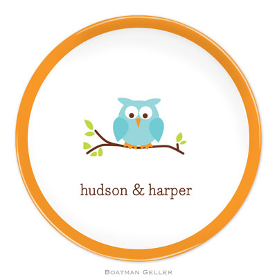 Boatman Geller - Personalized Melamine Plates (Owl) Boatman Geller - Personalized Melamine Plates (Owl)