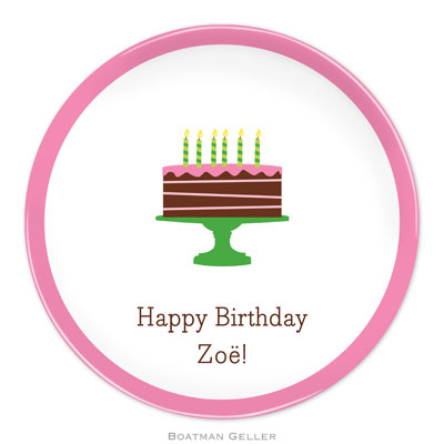 Boatman Geller - Personalized Melamine Plates (Birthday Cake Pink) Boatman Geller - Personalized Melamine Plates (Birthday Cake Pink)