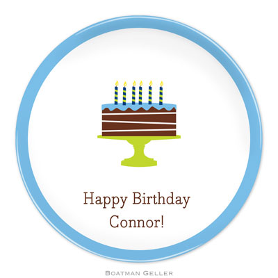 Boatman Geller - Personalized Melamine Plates (Birthday Cake Blue) Boatman Geller - Personalized Melamine Plates (Birthday Cake Blue)