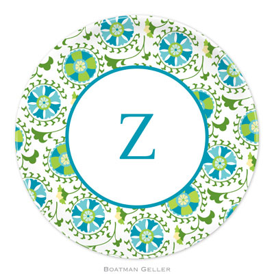 Boatman Geller - Personalized Melamine Plates (Suzani Teal) Boatman Geller - Personalized Melamine Plates (Suzani Teal)
