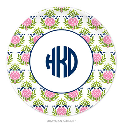 Boatman Geller - Personalized Melamine Plates (Pineapple Repeat Pink) Boatman Geller - Personalized Melamine Plates (Pineapple Repeat Pink)