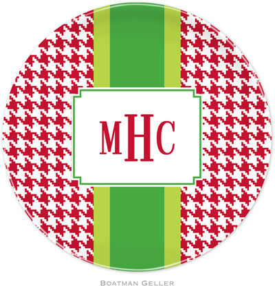 Boatman Geller - Personalized Melamine Plates (Alex Houndstooth Red) Boatman Geller - Personalized Melamine Plates (Alex Houndstooth Red)