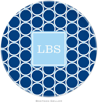 Boatman Geller - Personalized Melamine Plates (Bamboo Rings Navy Preset) Boatman Geller - Personalized Melamine Plates (Bamboo Rings Navy Preset)