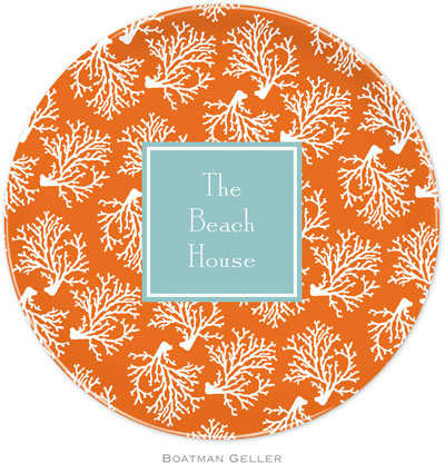 Boatman Geller - Personalized Melamine Plates (Coral Repeat Preset) Boatman Geller - Personalized Melamine Plates (Coral Repeat Preset)