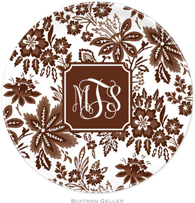 Boatman Geller - Personalized Melamine Plates (Classic Floral Brown Preset) Boatman Geller - Personalized Melamine Plates (Classic Floral Brown Preset)