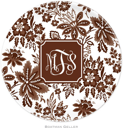 Boatman Geller - Personalized Melamine Plates (Classic Floral Brown Preset)