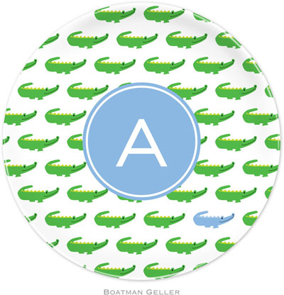 Boatman Geller - Personalized Melamine Plates (Alligator Repeat Blue Preset)