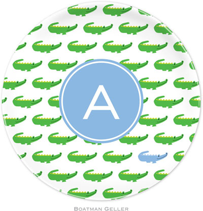 Boatman Geller - Personalized Melamine Plates (Alligator Repeat Blue Preset) Boatman Geller - Personalized Melamine Plates (Alligator Repeat Blue Preset)