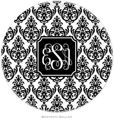 Boatman Geller - Personalized Melamine Plates (Madison Damask White with Black Preset) Boatman Geller - Personalized Melamine Plates (Madison Damask White with Black Preset)