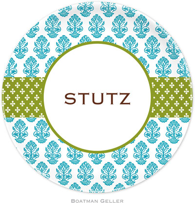 Boatman Geller - Personalized Melamine Plates (Beti Teal) Boatman Geller - Personalized Melamine Plates (Beti Teal)