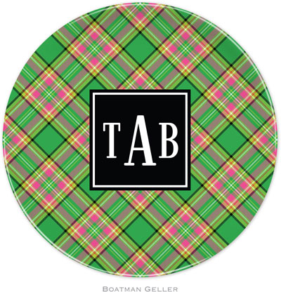 Boatman Geller - Personalized Melamine Plates (Preppy Plaid Preset - Holiday)